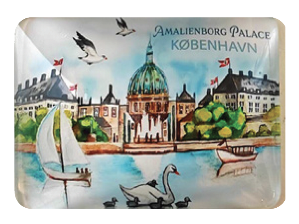 Glasmagnet, Habour, Amalienborg Waterfront aquarel