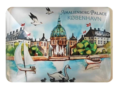 Glasmagnet, Habour, Amalienborg Waterfront aquarel