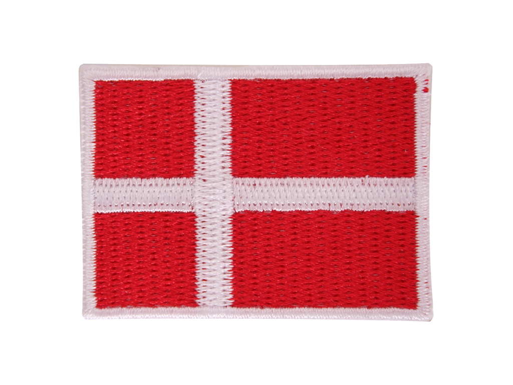 Stofmærke, Dannebrog 3,5x5 cm.