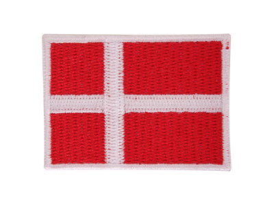 Stofmærke, Dannebrog 3,5x5 cm.