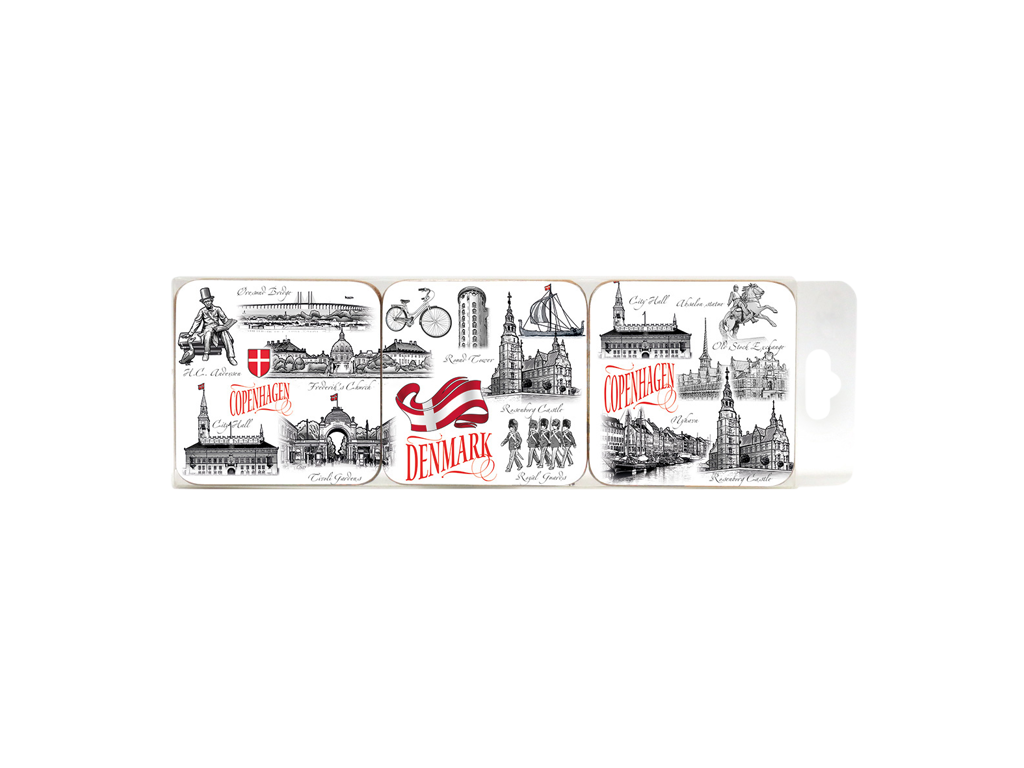 Coasters, 6 stk. Black & White