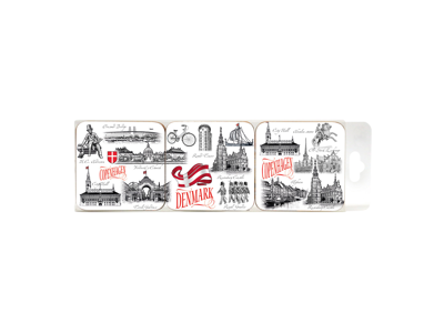 Coasters, 6 stk. Black & White