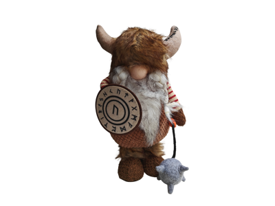 Viking I Stof Stribet Mand Skjold Lille 29 cm.