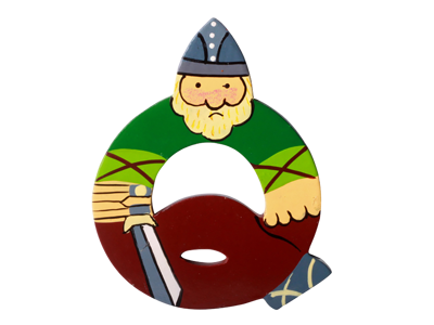 Træbogstav Viking Q