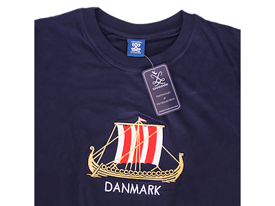 T-shirt, Vikingeskib Broderet Navy