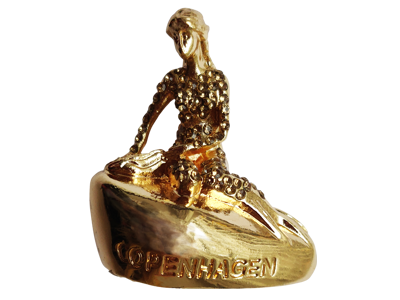 Magnet Den Lille Havfrue Med Sten Guld