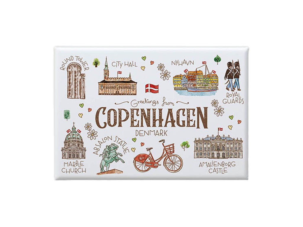 Magnet, Postcard Soft Touch Akvarel CPH