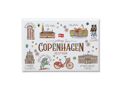 Magnet, Postcard Soft Touch Akvarel CPH