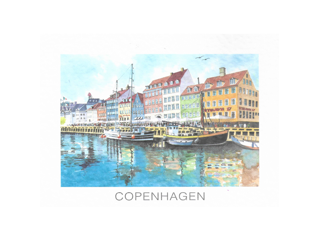 Postkort, Nyhavn Skibe 16,5 x 12 cm.