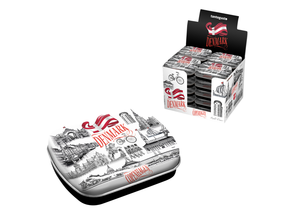 Tin Æske Med Mint Black & White