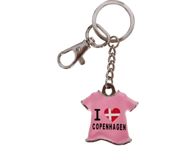Nøglering T-shirt I Love Copenhagen Pink