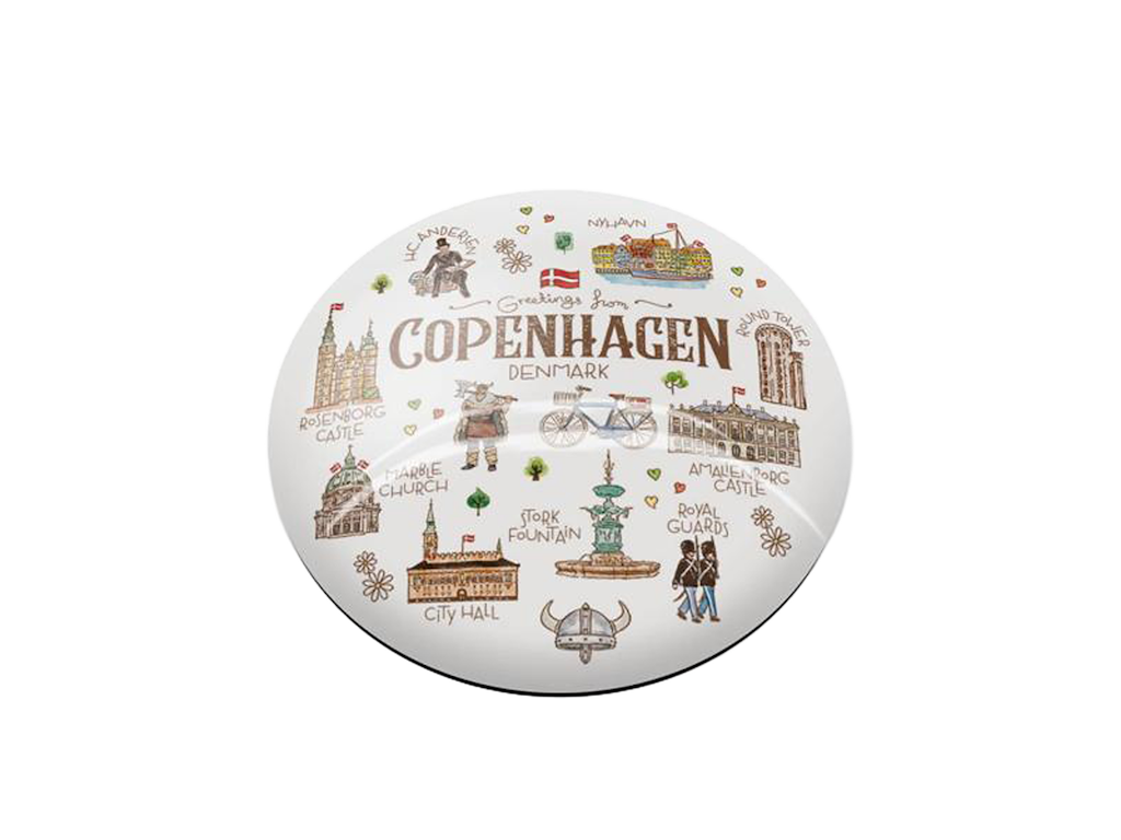 Glasmagnet, Rund Akvarel CPH