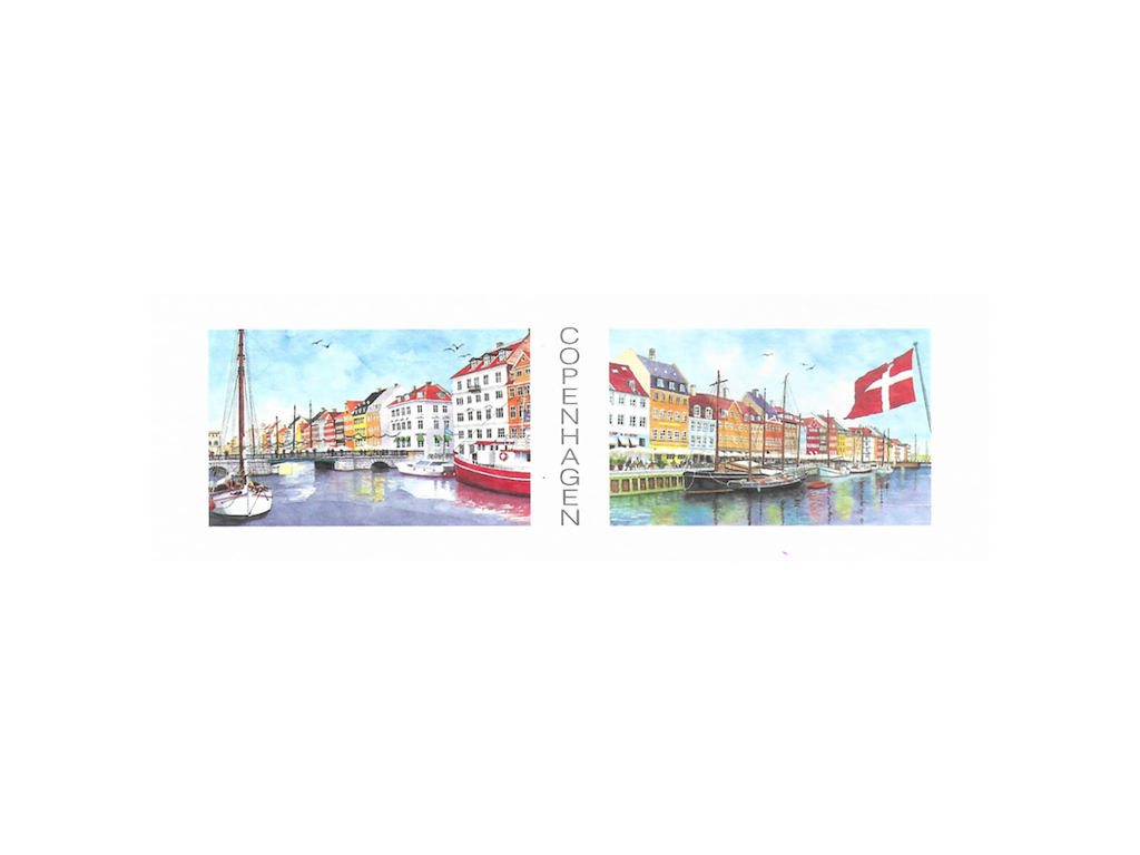 Bogmærke Nyhavn Bro / Flag 17 x 5,5 cm.