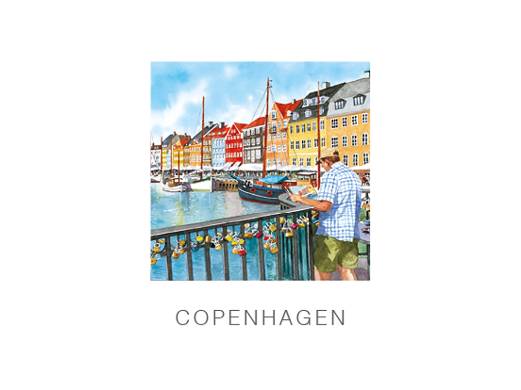 Postkort, Nyhavn Låse 10x12cm 