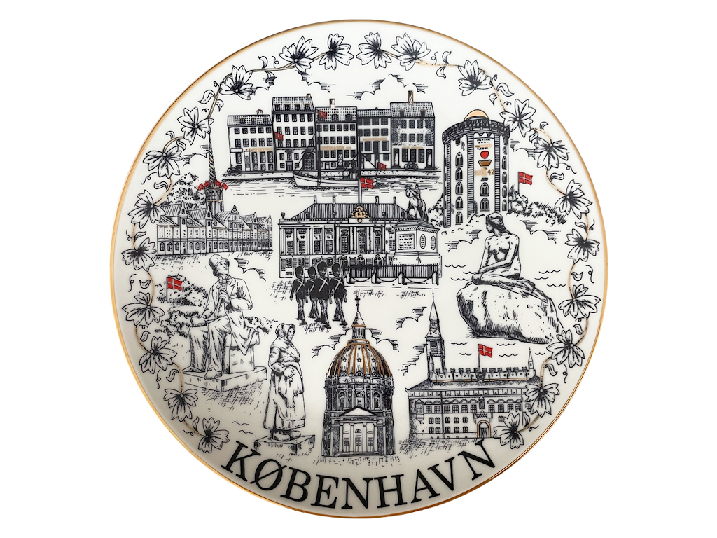 Platte, København Blå Rød Guld 11 cm