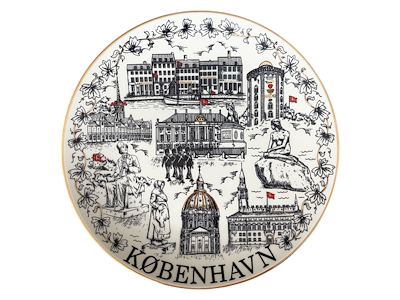 Platte, København Blå Rød Guld 11 cm