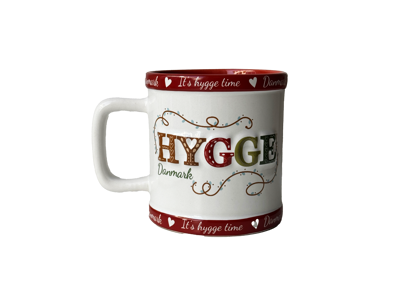 Krus, Hygge Hvid m/Rød Kant