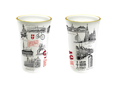 Shotglas, Tulip Black & White