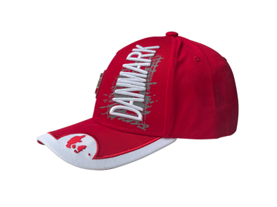 Kasket, Danmark Rød m/Metal DK Flag