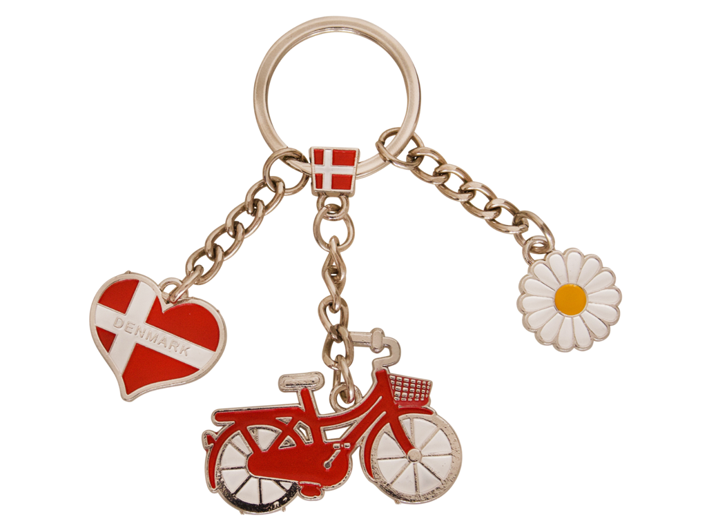 Nøglering Cykel Hjerteflag Og Marguerit