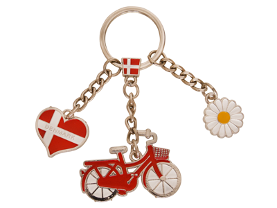 Nøglering Cykel Hjerteflag Og Marguerit