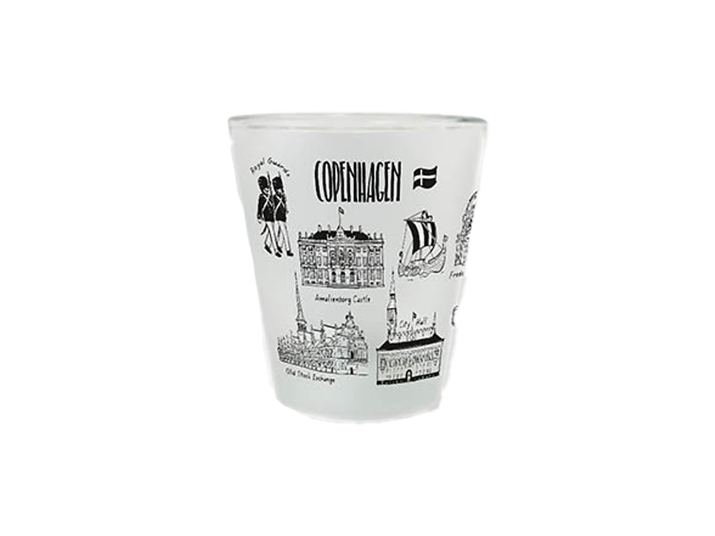 Shotglas Frosted Kbh. Bygninger