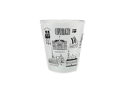 Shotglas Frosted Kbh. Bygninger