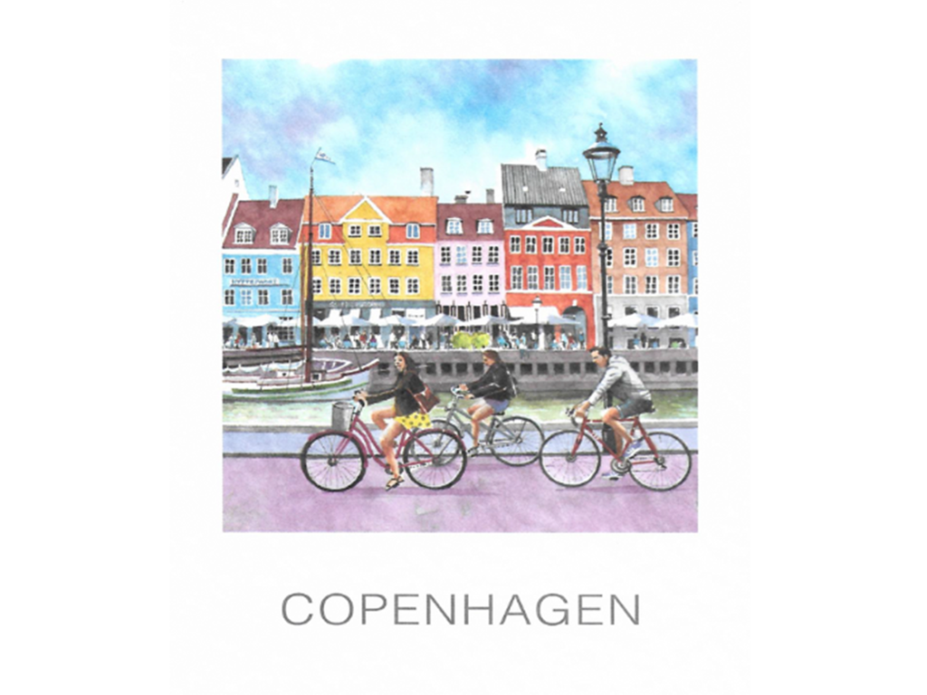 Postkort, Nyhavn Cykler 10 x 12 cm.