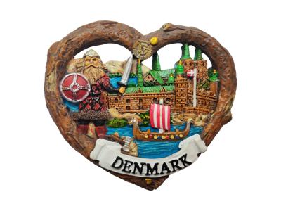 Magnet Viking Denmark Hjerte