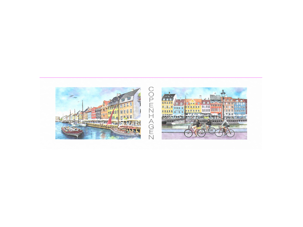 Bogmærke Nyhavn Bro / Flag 17 x 5,5 cm.