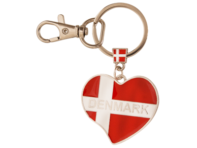 Nøglering Hjerteformet Flag Denmark