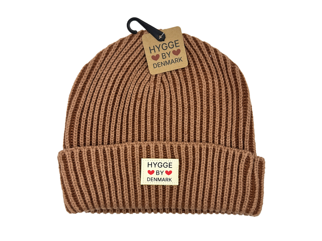Beanie stribet brun/brun