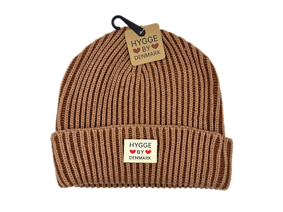 Beanie stribet brun/brun