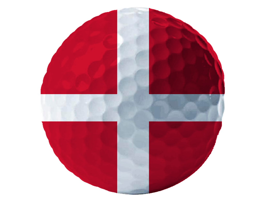 Magnet Golfbold DK Flag