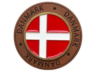 Magnet, DK Flag Metal Læder