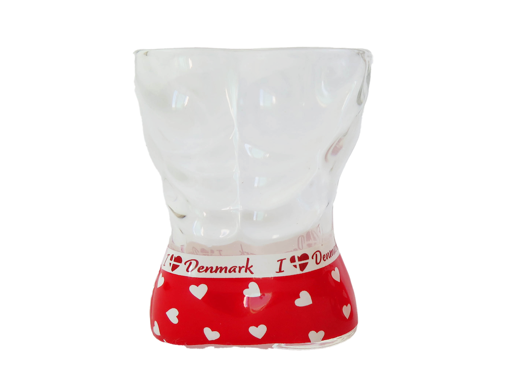 Shotglas, mand Hjerter