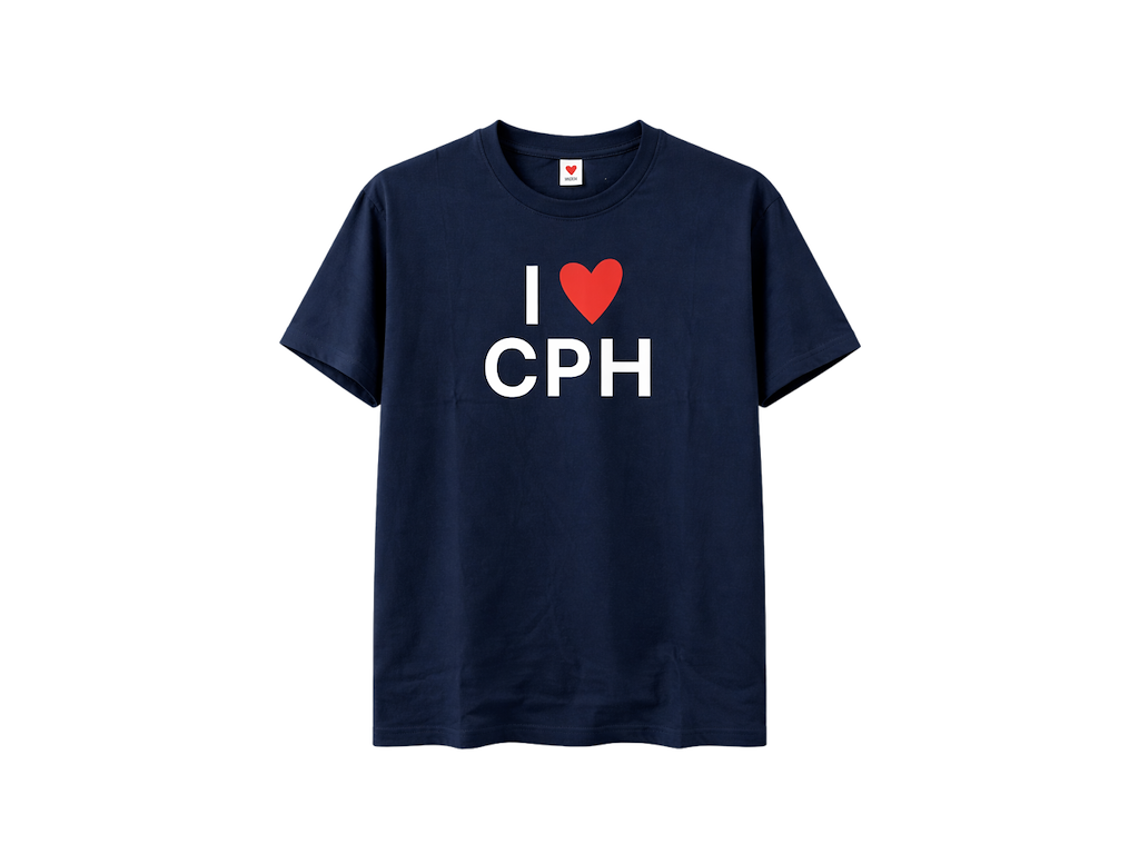 T-shirt , I Love CPH - Navy blå
