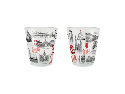 Shotglas, Frosted Black & White
