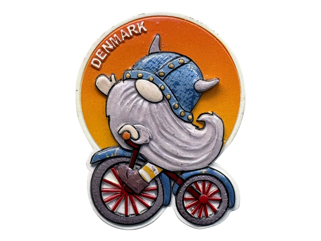 Digtaltrykt Magnet, Viking på Cykel