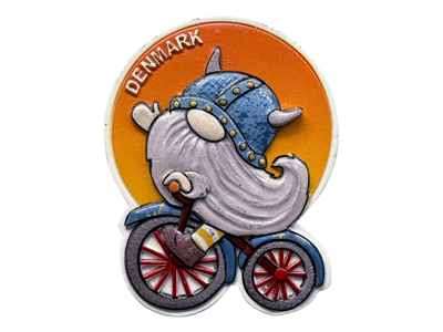 Digtaltrykt Magnet, Viking på Cykel