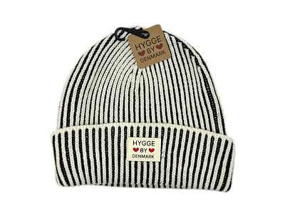 Beanie stribet brun/hvid