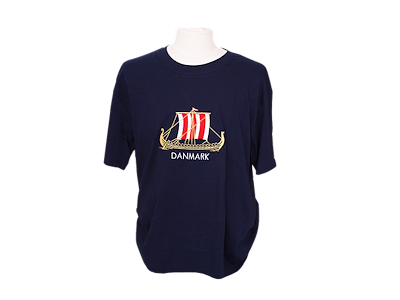 T-shirt, Vikingeskib Broderet Navy