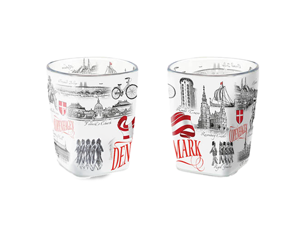 Shotglas, Firkantet Black & White