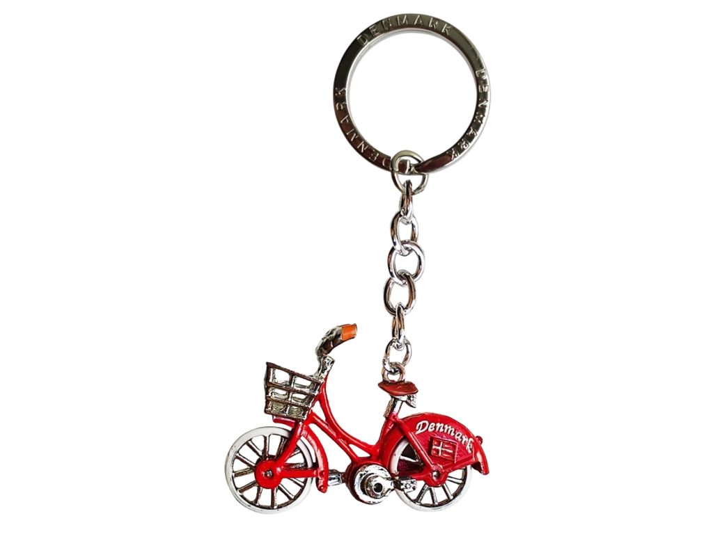 Nøglering, Cykel Med Roterende Hjul Rød