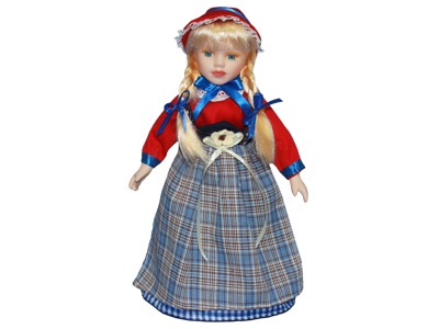 Nationaldukke Hedebo Pinse Porcelæn 34 cm.