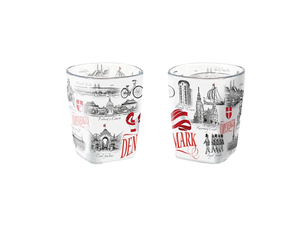Shotglas, Firkantet Black & White