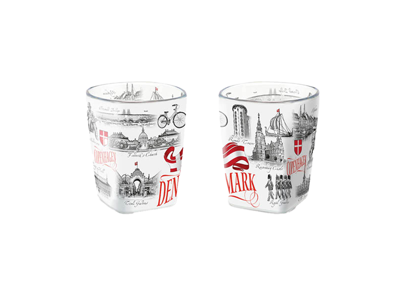 Shotglas, Firkantet Black & White