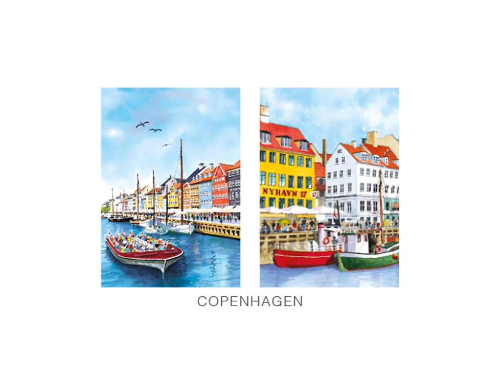 Postkort, Nyhavn x2 Nr. 1 16,5x12cm 