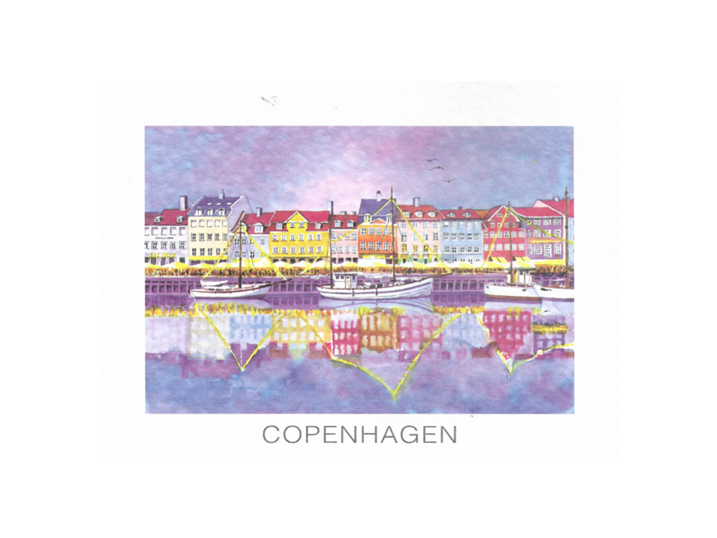 Postkort, Nyhavn Aften 16,5 x 12 cm.