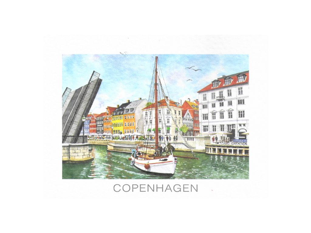 Postkort, Nyhavn Bro/Skib 16,5 x 12 cm.
